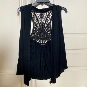 Nordstrom Rack black sleeveless cardigan